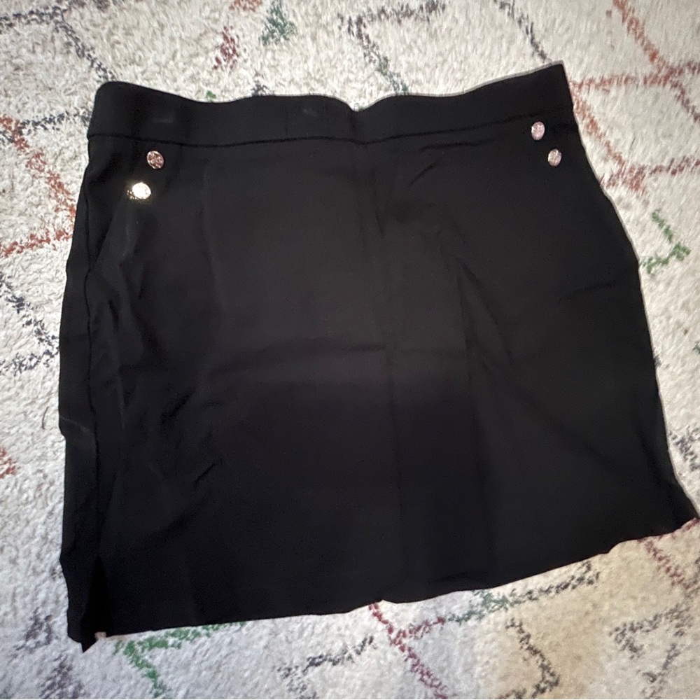 Rafaella Black Mini Skirt with Button Accents